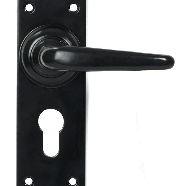 Black Oak Lever Euro Lock Set | 46570