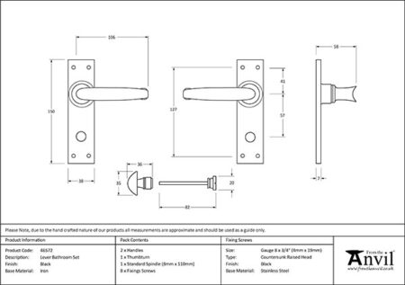 Black Lever Bathroom Set | 46572 - Image 2