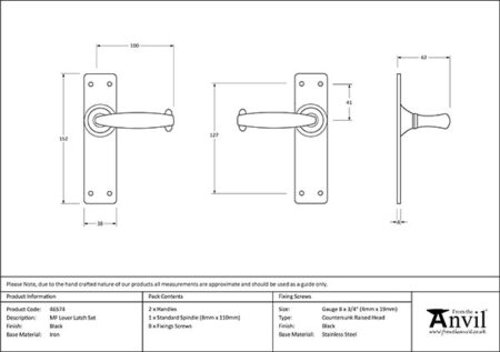 Black MF Lever Latch Set | 46574 - Image 2