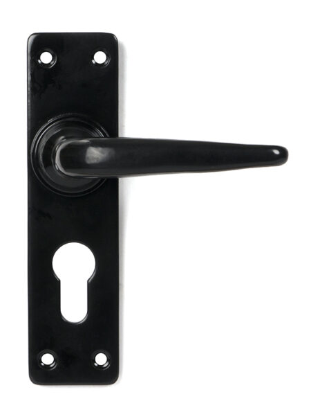 Black Smooth Lever Euro Lock Set | 46577