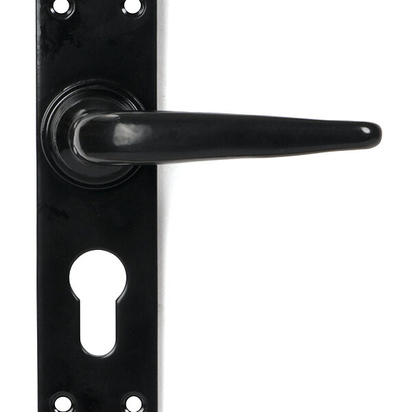 Black Smooth Lever Euro Lock Set | 46577
