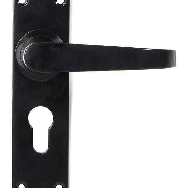 Black Deluxe Lever Euro Lock Set | 46578