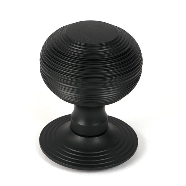 Matt Black Beehive Centre Door Knob | 46660