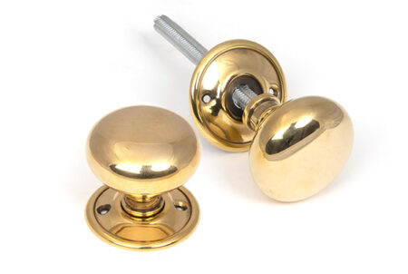 From the Anvil Aged Brass 49mm Mushroom Mortice/Rim Knob Set