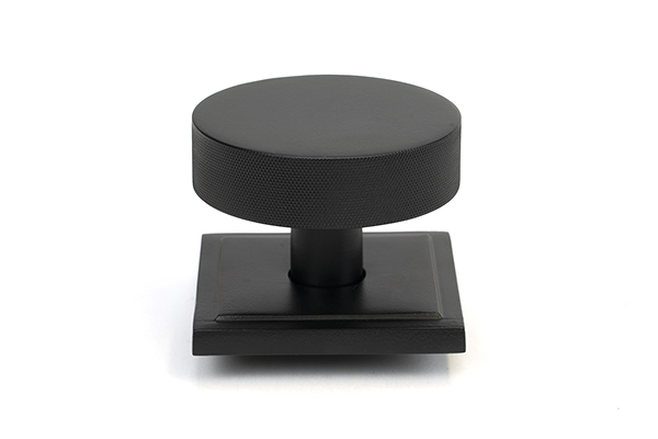 From the Anvil Matt Black Brompton Centre Door Knob (Square)