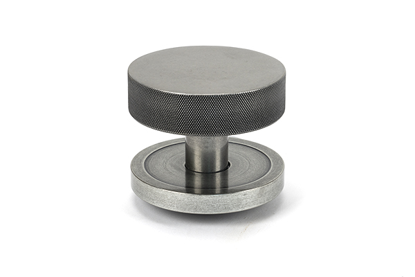From the Anvil Pewter Brompton Centre Door Knob (Plain) - Pewter Patina