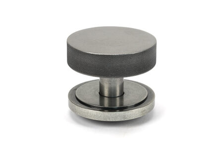From the Anvil Pewter Brompton Centre Door Knob (Art Deco) - Pewter Patina