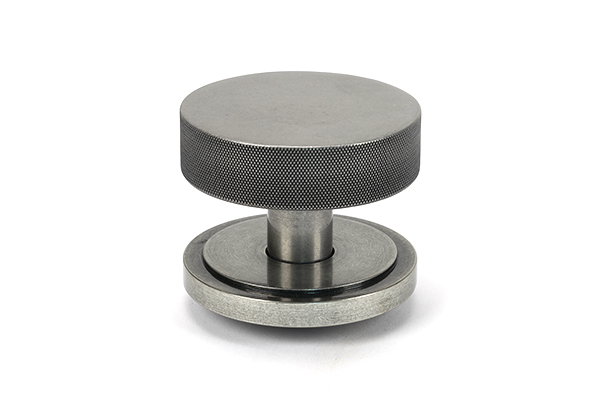From the Anvil Pewter Brompton Centre Door Knob (Art Deco) - Pewter Patina