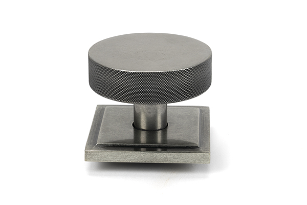 From the Anvil Pewter Brompton Centre Door Knob (Square) - Pewter Patina