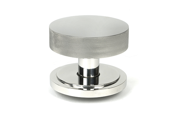 From the Anvil Polished Marine SS (316) Brompton Centre Door Knob (Art Deco)