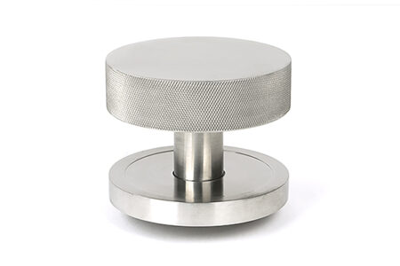 From the Anvil Satin Marine SS (316) Brompton Centre Door Knob (Plain)