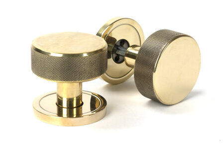 From the Anvil Aged Brass Brompton Mortice/Rim Knob Set (Plain)