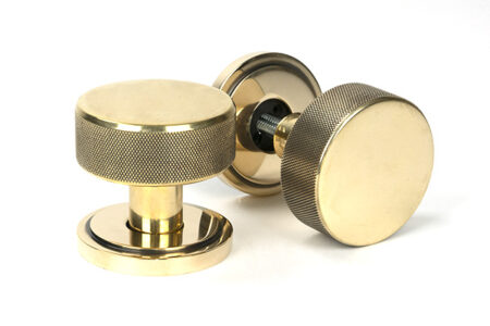 From the Anvil Aged Brass Brompton Mortice/Rim Knob Set (Art Deco)