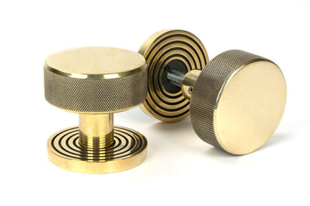 From the Anvil Aged Brass Brompton Mortice/Rim Knob Set (Beehive)