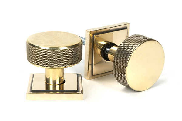 Aged Brass Brompton Mortice/Rim Knob Set (Square) | 46777