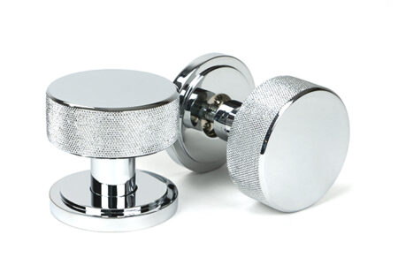 Polished Chrome Brompton Mortice/Rim Knob Set (Art Deco) | 46779