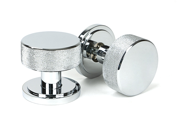 Polished Chrome Brompton Mortice/Rim Knob Set (Art Deco) | 46779