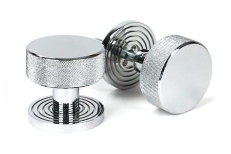 Polished Chrome Brompton Mortice/Rim Knob Set (Beehive) | 46780