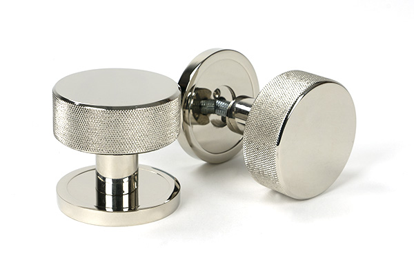 Polished Nickel Brompton Mortice/Rim Knob Set (Plain) | 46782