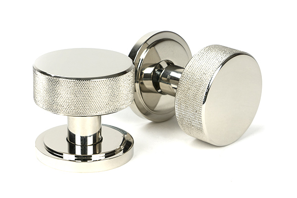 Polished Nickel Brompton Mortice/Rim Knob Set (Art Deco) | 46783