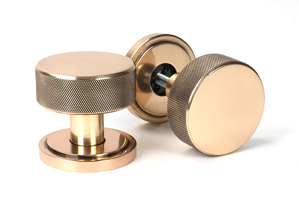Polished Bronze Brompton Mortice/Rim Knob Set (Art Deco) | 46791