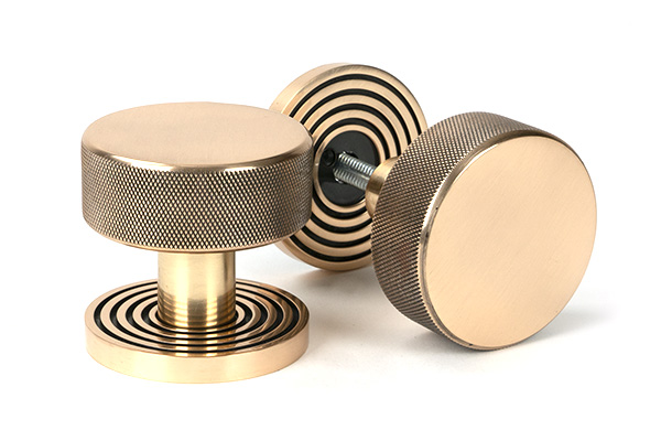 Polished Bronze Brompton Mortice/Rim Knob Set (Beehive) | 46792
