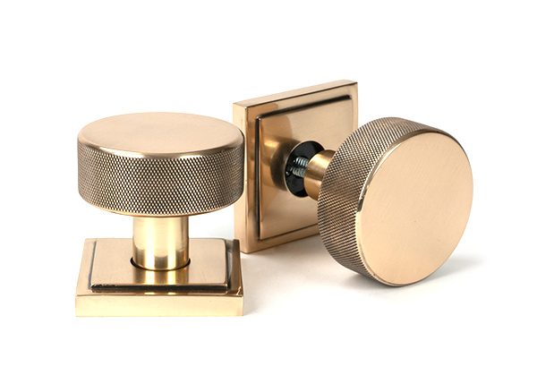 Polished Bronze Brompton Mortice/Rim Knob Set (Square) | 46793