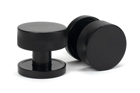 Black Brompton Mortice/Rim Knob Set (Plain) | 46794