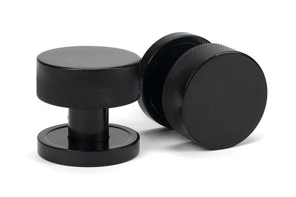 Black Brompton Mortice/Rim Knob Set (Plain) | 46794