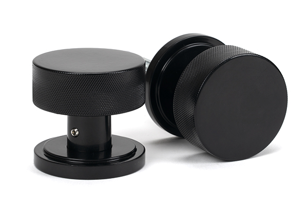 Black Brompton Mortice/Rim Knob Set (Art Deco) | 46795