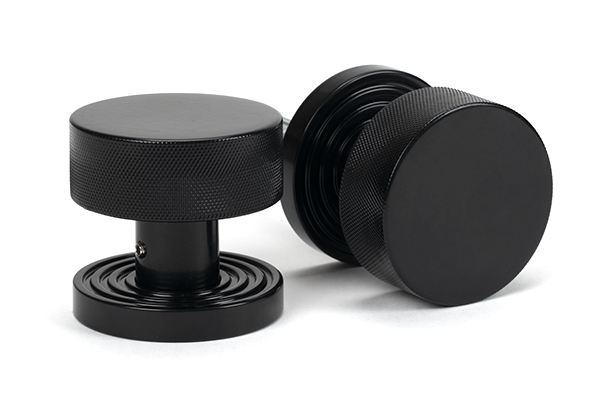 Black Brompton Mortice/Rim Knob Set (Beehive) | 46796
