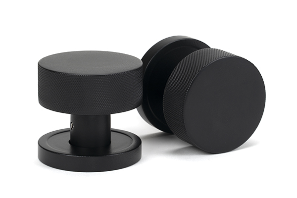 Matt Black Brompton Mortice/Rim Knob Set (Plain) | 46798