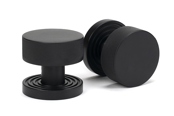 Matt Black Brompton Mortice/Rim Knob Set (Beehive) | 46800