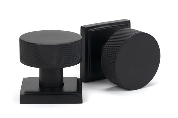 Matt Black Brompton Mortice/Rim Knob Set (Square) | 46801