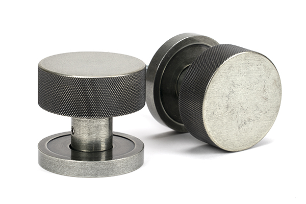 Pewter Brompton Mortice/Rim Knob Set (Plain) | 46802
