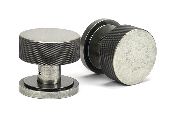 Pewter Brompton Mortice/Rim Knob Set (Art Deco) | 46803