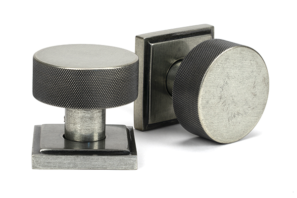 Pewter Brompton Mortice/Rim Knob Set (Square) | 46805