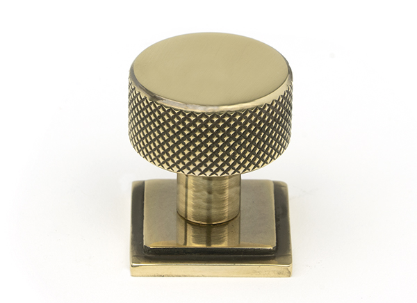 Aged Brass Brompton Cabinet Knob - 25mm (Square) | 46817