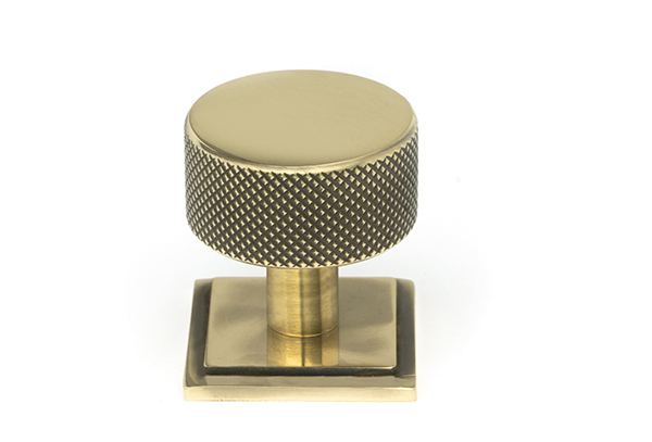 Aged Brass Brompton Cabinet Knob - 32mm (Square) | 46857