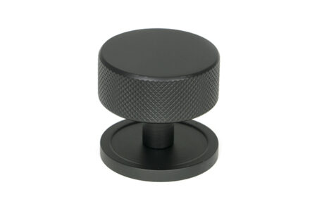 From the Anvil Matt Black Brompton Cabinet Knob - 38mm (Plain)