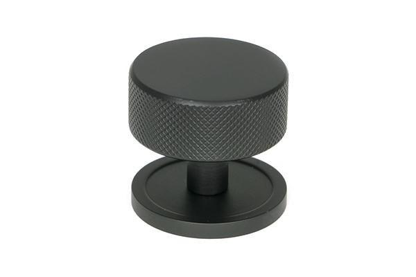 From the Anvil Matt Black Brompton Cabinet Knob - 38mm (Plain)