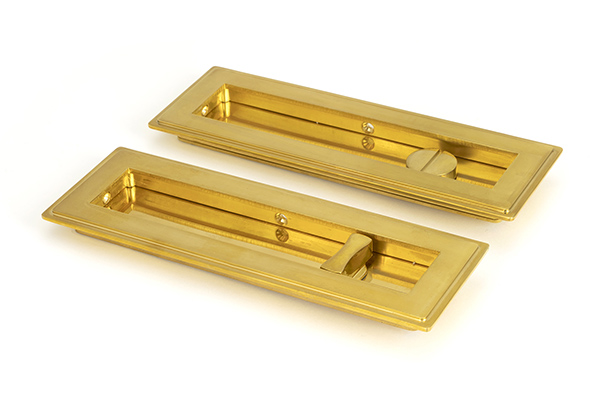 Polished Brass 175mm Art Deco Rectangular Pull - Privacy Set | 47161
