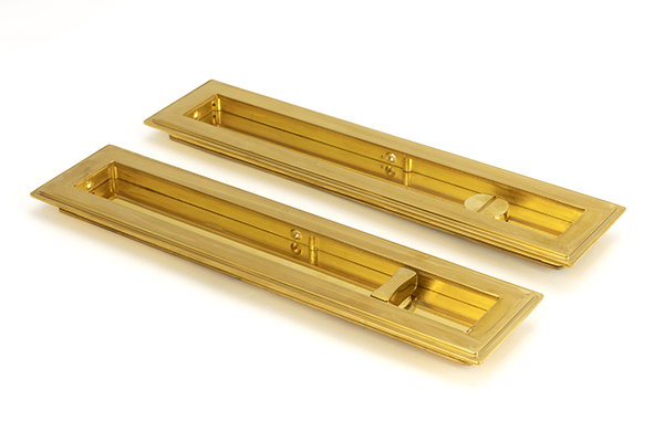 Polished Brass 250mm Art Deco Rectangular Pull - Privacy Set | 47162