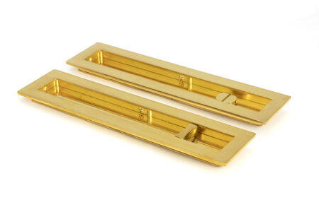 Polished Brass 250mm Plain Rectangular Pull - Privacy Set | 47164