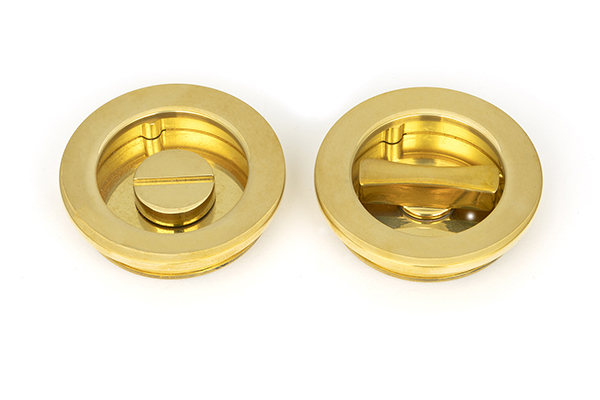 Polished Brass 60mm Plain Round Pull - Privacy Set | 47171