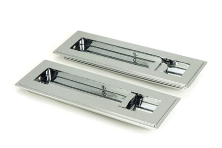 Polished Chrome 175mm Art Deco Rectangular Pull -Privacy Set | 47179