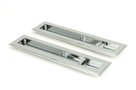 Polished Chrome 250mm Art Deco Rectangular Pull -Privacy Set | 47180