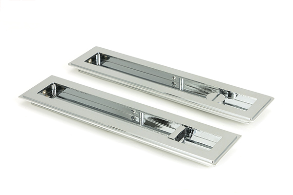 Polished Chrome 250mm Art Deco Rectangular Pull -Privacy Set | 47180