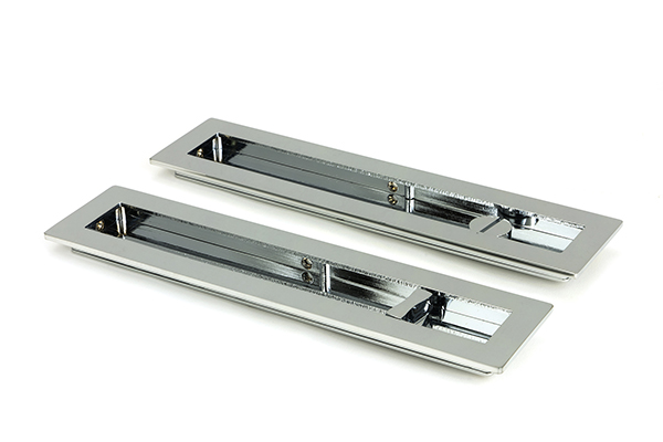 Polished Chrome 250mm Plain Rectangular Pull - Privacy Set | 47182