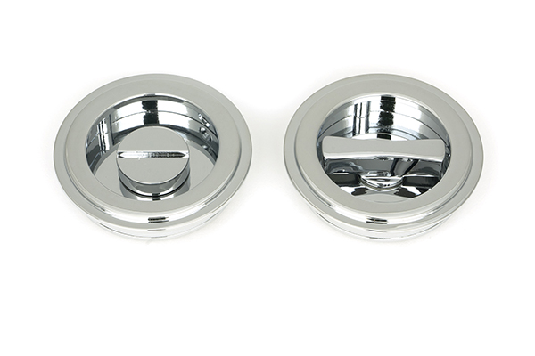 Polished Chrome 60mm Art Deco Round Pull - Privacy Set | 47187
